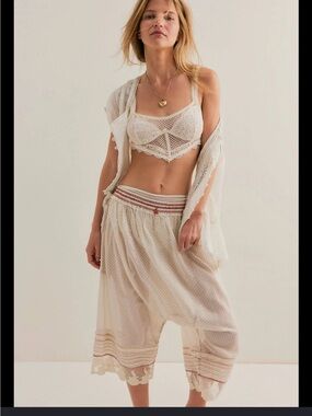 Free People Intimately Endless Afternoon Bloomers In Cream Combo NWT Size S